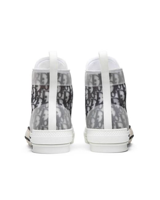Dior White Homme B23 Oblique High-Top Sneakers for men