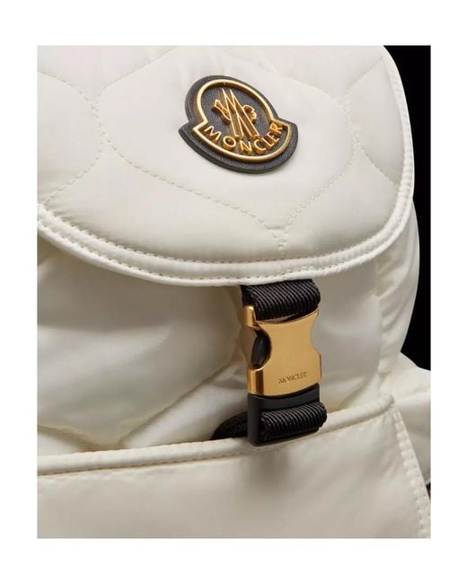 Moncler White Logo Backpack for men