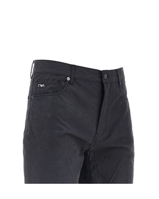 Emporio Armani Blue Straight-Leg Five-Pocket Trousers for men