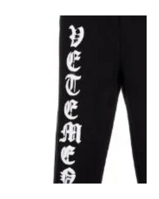Vetements Black Logo Logo Sweatpants for men