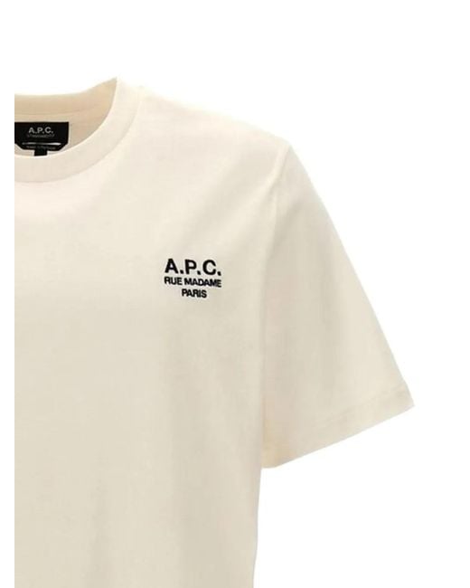 A.P.C. Natural Logo-Embroidered T-Shirt for men