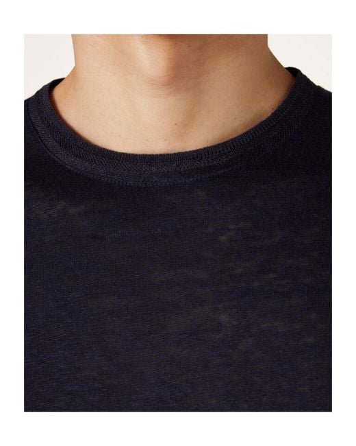 Loro Piana Blue Linen T-Shirt for men