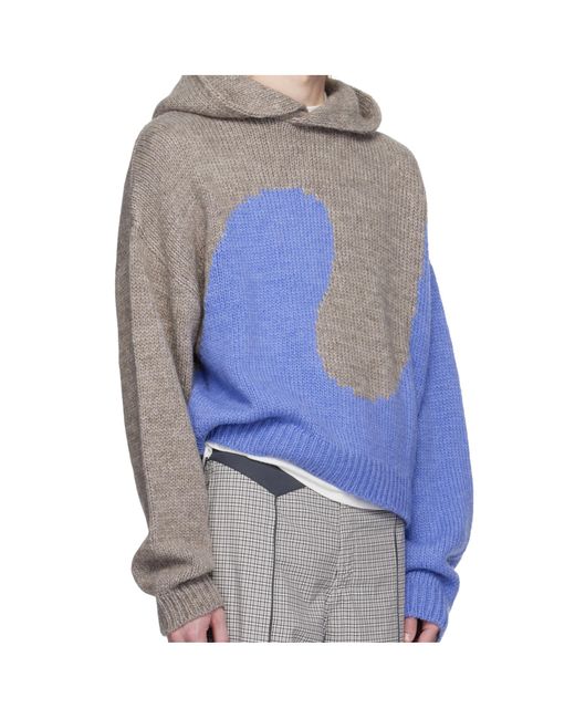 ERL Blue Hooded Sweater for men