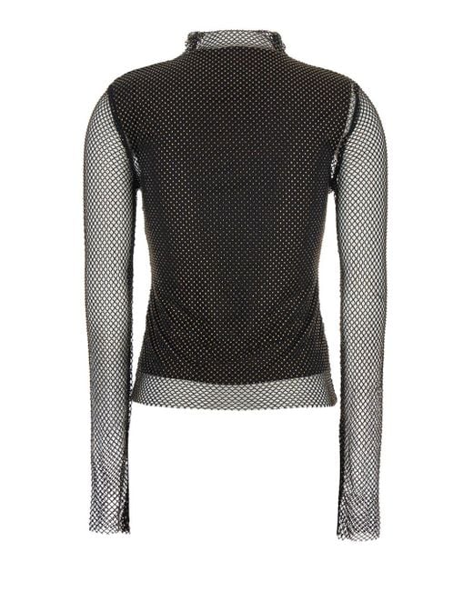Sportmax Black Gerarda Embellished Long-Sleeved Top