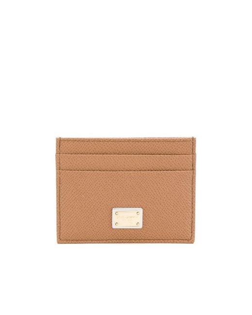 Dolce & Gabbana Pink Logo Plaque Cardholder