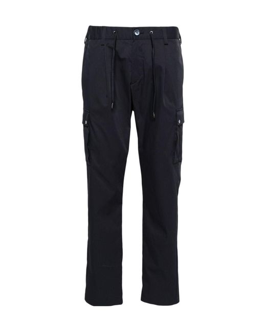 Herno Blue Drawstring Cargo Trousers for men