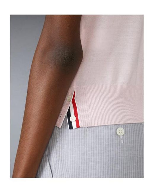 Thom Browne Pink Roll Neck Knitted Jumper