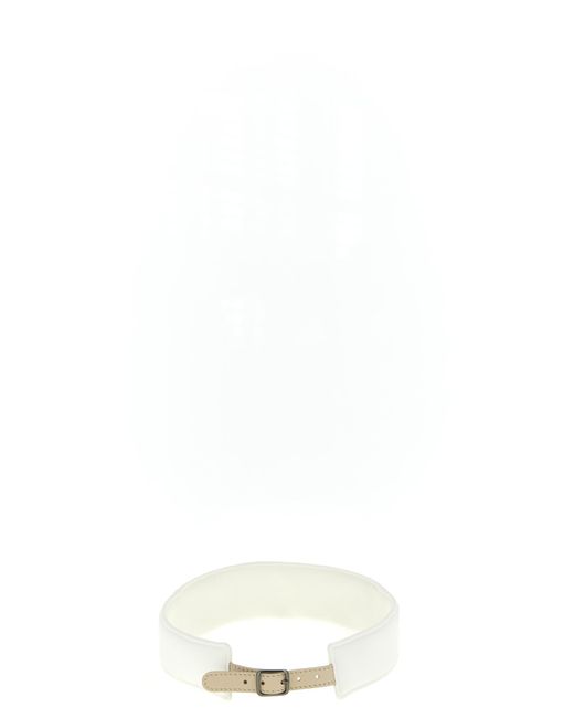 Brunello Cucinelli White Monile Embellished Visor