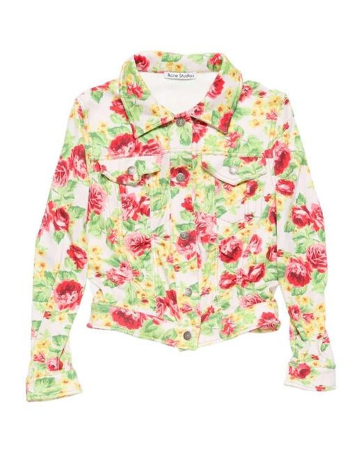 Acne White Floral Cotton Jacket