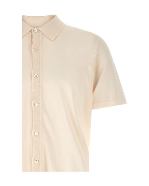 Roberto Collina White Short-Sleeve Knitted Shirt for men