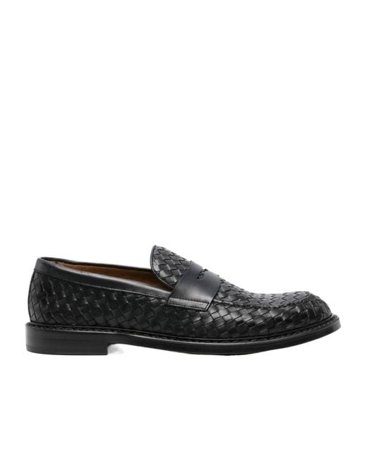 Doucal's Black Embossed Loafers for men