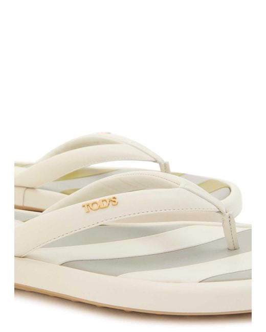 Tod's White Logo Sandals