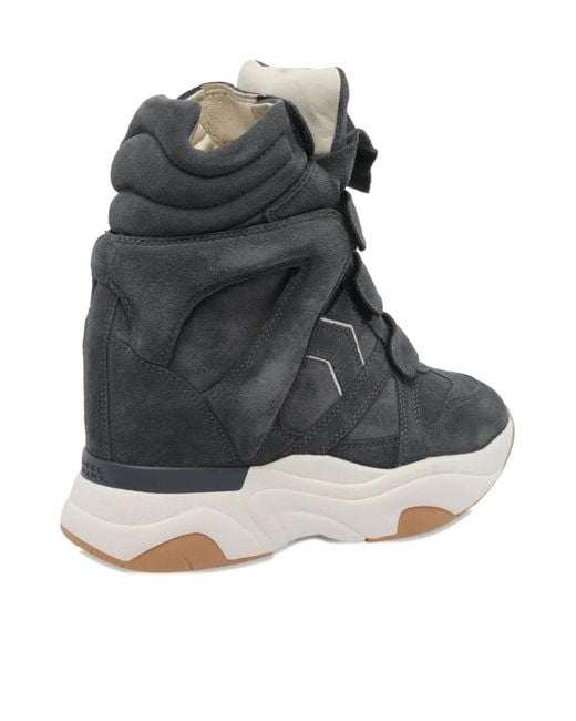 Isabel Marant Black Balskee Touch-Strap Wedge Sneakers