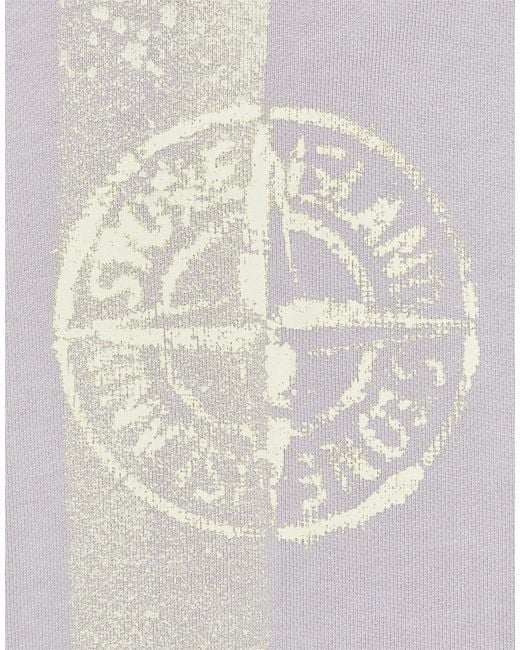 Stone Island Gray Faded Logo-Print Sweatshirt for men