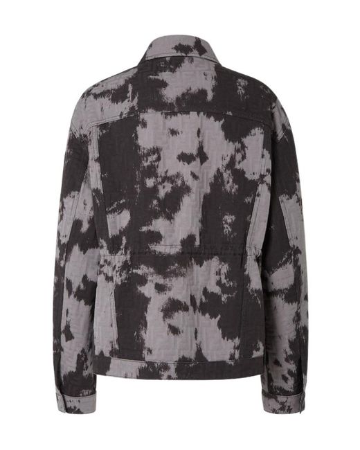 Fendi Gray Animalier Ff Denim Jacket