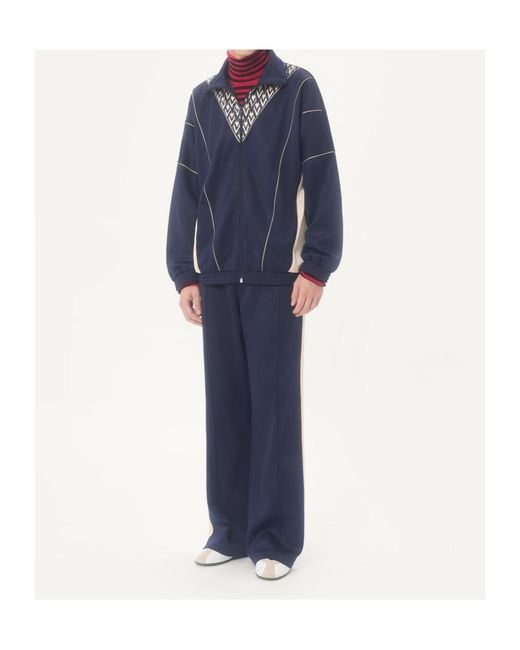 Valentino Blue Zipper And Inlaid Toute La V Print Sweatshirt for men