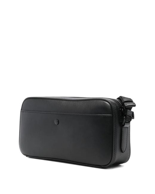Moncler Black Carlo Zip-Up Messenger Bag for men