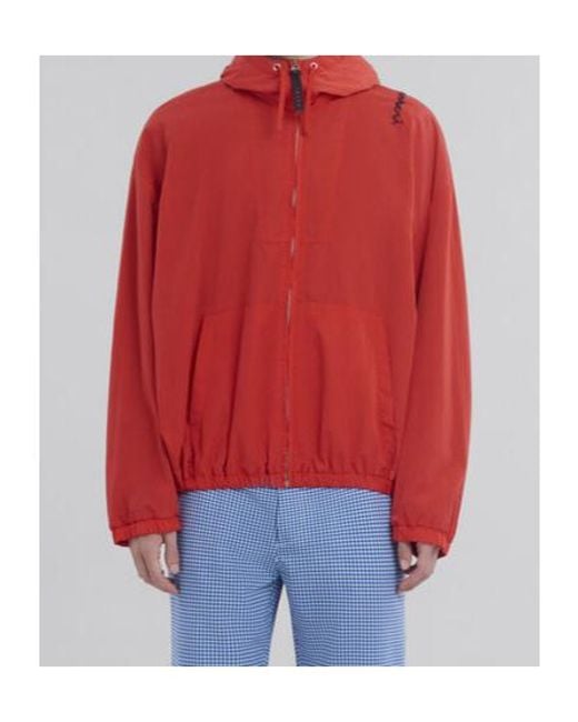 Marni Red Hooded Jacket for men