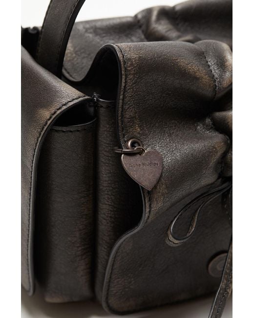 Acne Black Multipocket Logo-Embossed Shoulder Bag