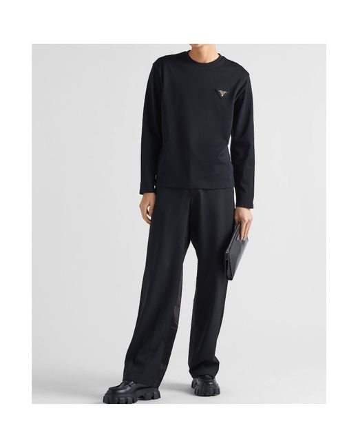 Prada 長袖 ジャージー Tシャツ Long-sleeved T-shirt 関税込 PRADA プラダ 長袖 ジャージーTシャツ ロンT (PRADA/Tシャツ