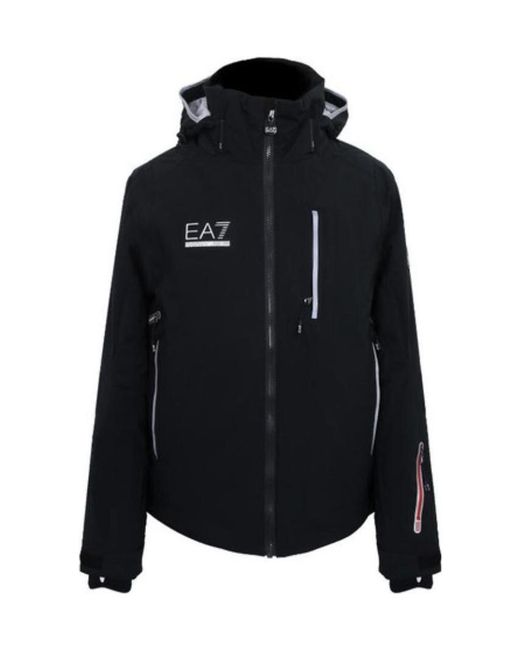 EA7 Black Logo Details Casual Jacket for men
