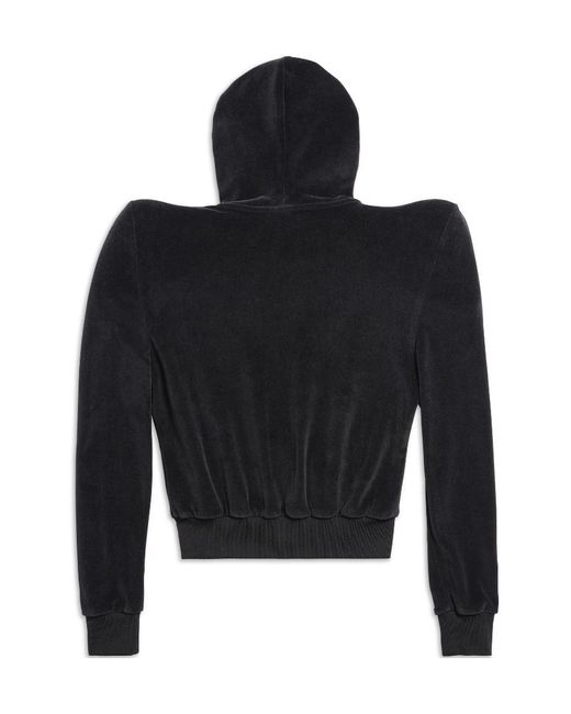 Balenciaga Blue Round Shoulder Zip-Up Hoodie Small Fit