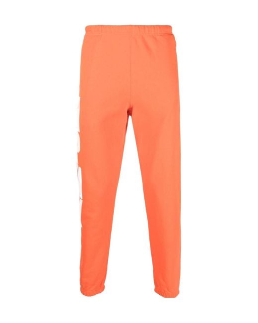 Heron Preston Orange Hpny-Print Tapered Track Pants for men