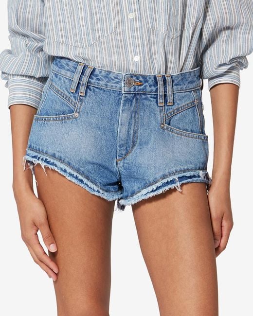 Isabel Marant Blue Eneidala Denim Shorts