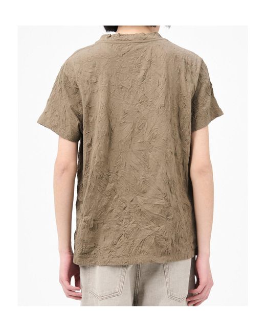Our Legacy Gray Crinkle Crew-Neck T-Shirt for men