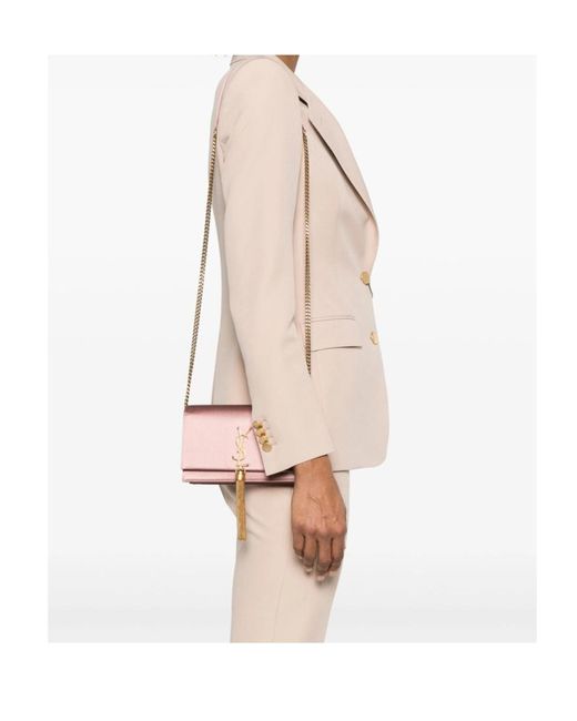 Saint Laurent Pink Kate Clutch Bag
