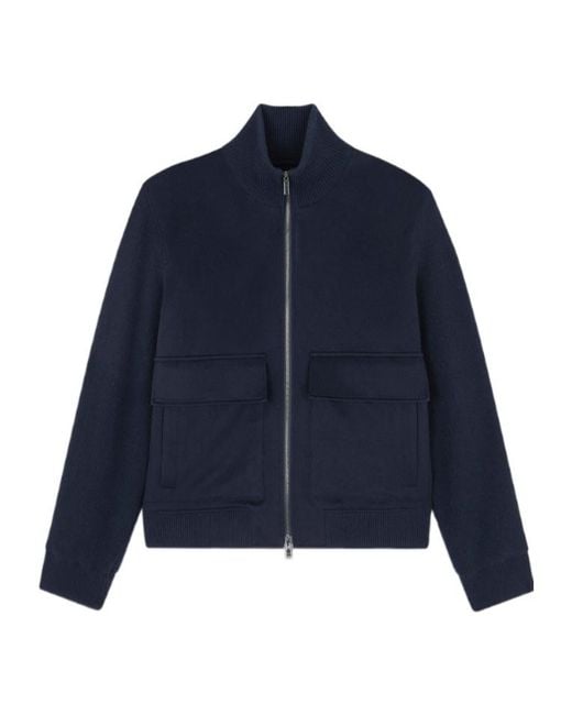 Paul & Shark Blue Knit-Sleeves Jacket for men