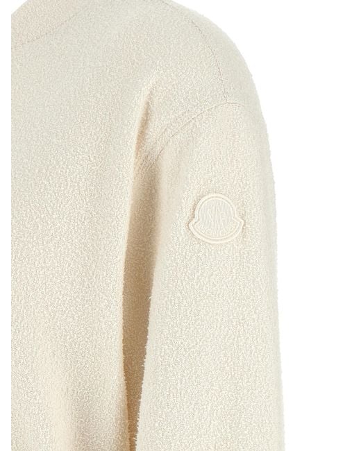 Moncler Natural Boucle Zip-Up Cardigan