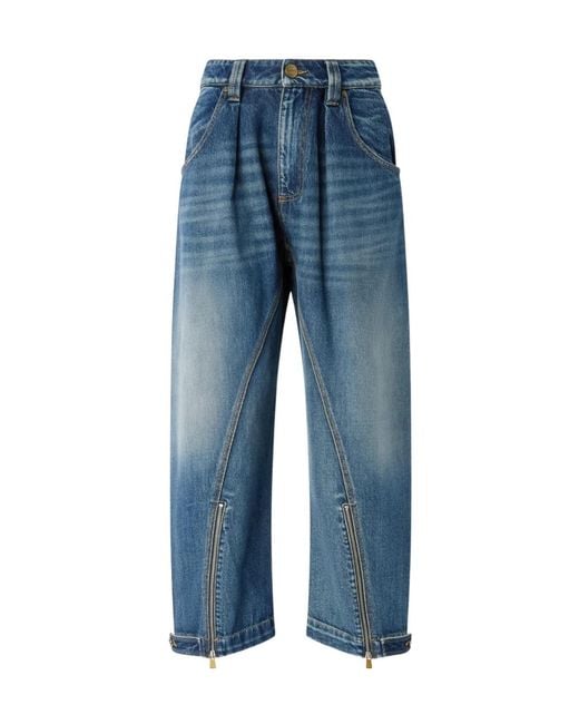 Pinko Blue Zip Detailed Balloon Jeans