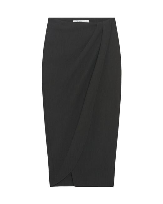 IRO Black Long Wrap Skirt