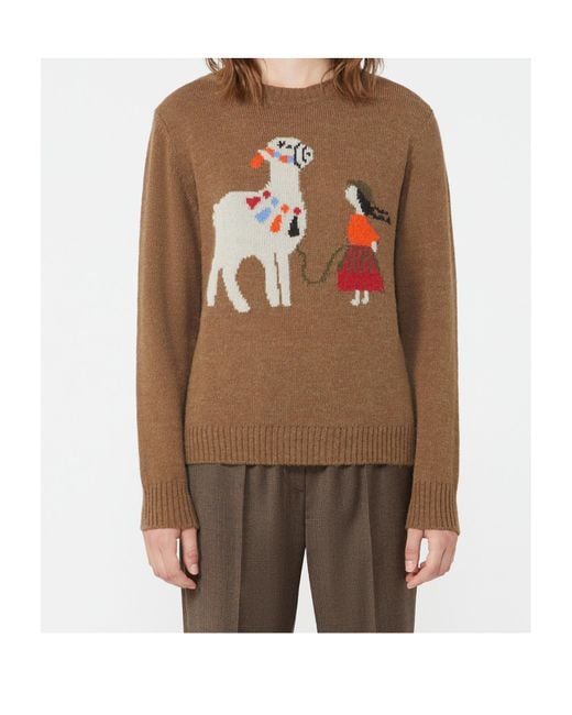 Weekend by Maxmara Brown Crew Neck Sweater