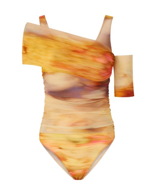 Pinko Orange Abstract-Print Bodysuit