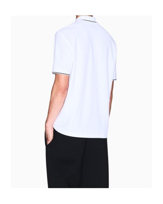 ARMANI EXCHANGE White Short Sleeve Polo Shirt for men