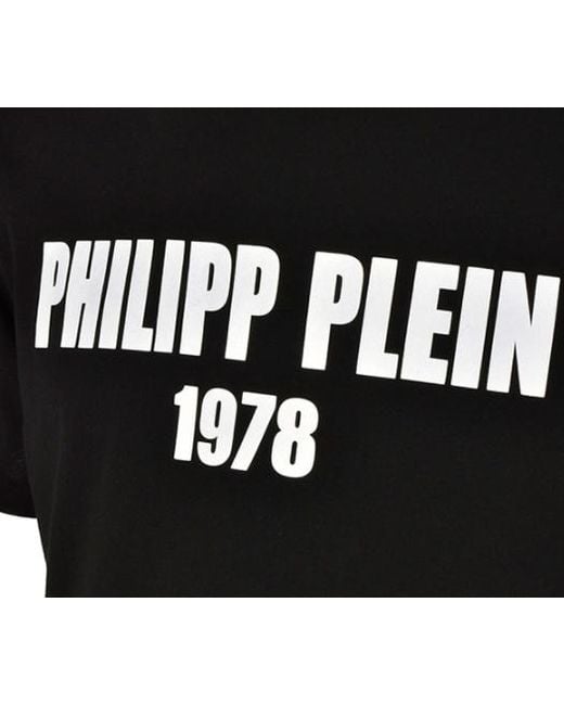 Philipp Plein Black Printed Logo T-Shirt for men