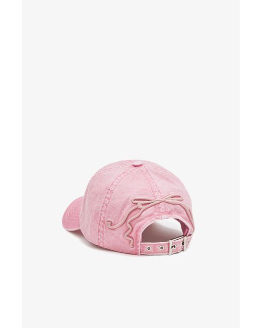 Ganni Pink Embroidered Logo Baseball Cap