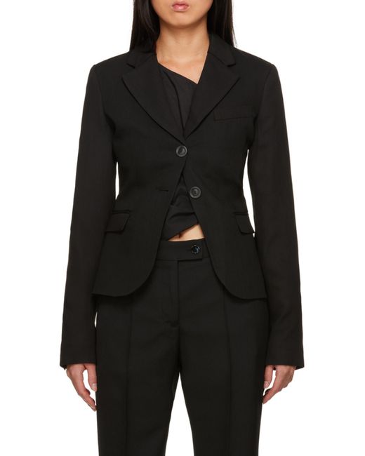 Acne Black Notched-Lapel Single-Breasted Blazer