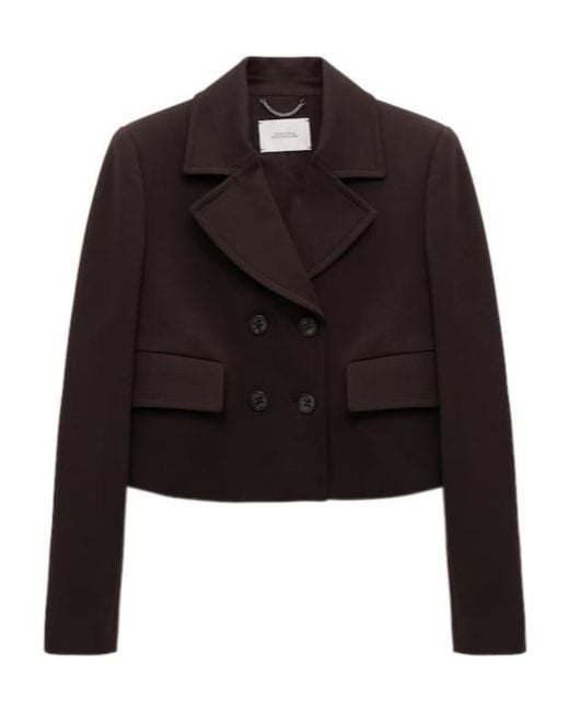 Dorothee Schumacher Black Double-Breasted Cropped Jacket