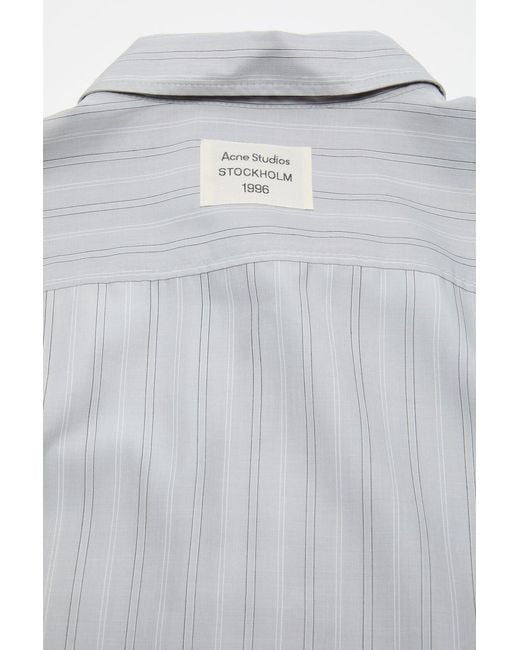 Acne White Striped Button-Up Shirt for men