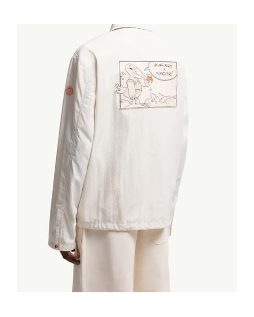 Moncler White Long Sleeve Casual Jacket for men