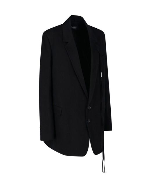 Ann Demeulemeester Black Agnes Single-Breasted Suit Jacket