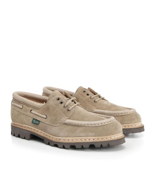 Paraboot Gray Chimey Almond Toe Loafers for men