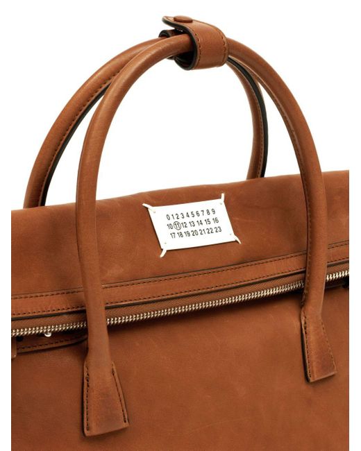 Maison Margiela Brown Numbers Motif 5Ac Tote Bag for men