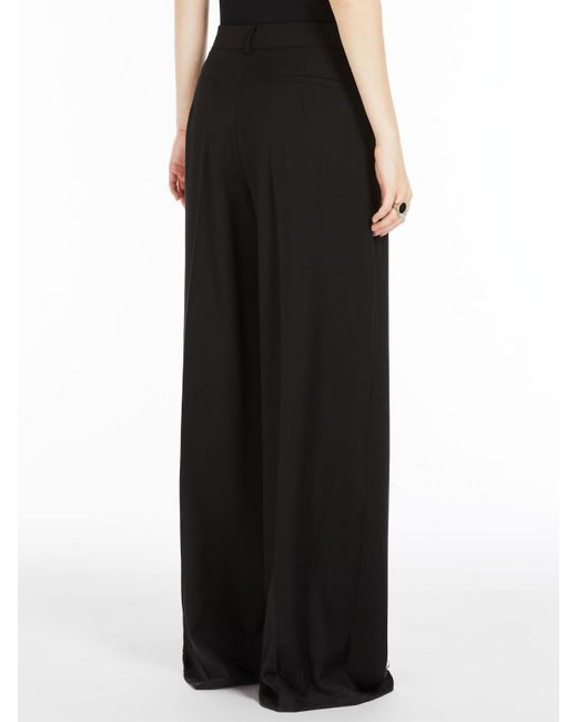 Sportmax Black Vela Wide Leg Pants