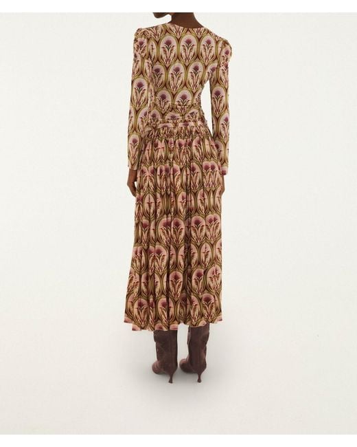 Farm Rio Natural Pleated Midi Skirt