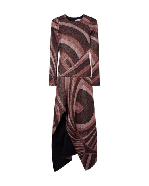 Emilio Pucci Multicolor Iride Print Lurex Jersey Dress