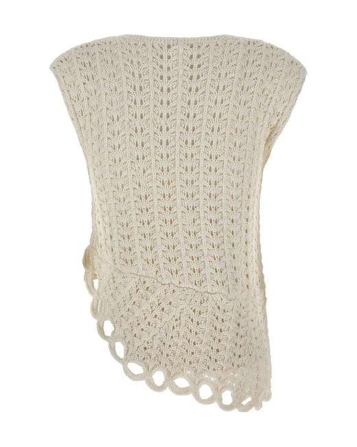 Loulou de Saison Gray Saez Ruffled Crochet Top
